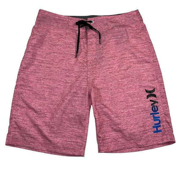 Hurley Wayfarer Unlined Board Shorts Heathered Pink 8” Inseam Size 28 - Picture 1 of 10